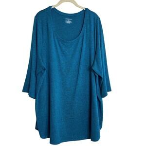 Lane Bryant Outlet Womens Lightweight Tunic Sweater 22/24 Marled Teal